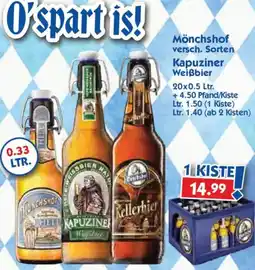 Hol'ab Getränkemarkt Mönchshof Kapuziner Weiβbier Angebot