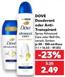 Kaufland Dove Deodorant oder Anti-Transpirant Angebot