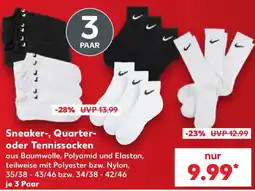 Kaufland Nike Sneaker-, Quarter oder Tennissocken Angebot