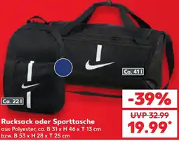 Kaufland Nike Rucksack oder Sporttasche Angebot