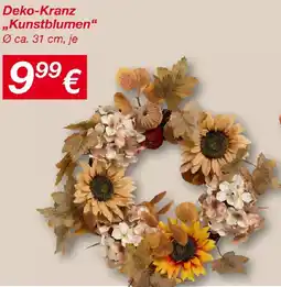 KiK Deko-Kranz ,,Kunstblumen" Angebot