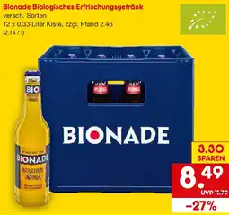 Netto Getränke Discount Bionade Biologisches Erfrischungsgetränk Angebot