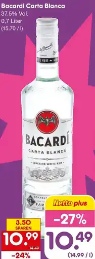 Netto Getränke Discount Bacardi Carta Blanca Angebot