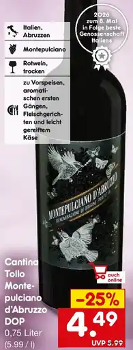 Netto Getränke Discount Cantina Tollo Montepulciano d'Abruzzo DOP Angebot