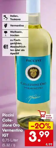 Netto Getränke Discount Piccini Collezione Oro Vermentino IGT Angebot