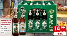 Netto Getränke Discount Allgäuer Büble Edelbräu oder Bayrisch Hell Angebot