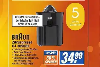 Expert Technomarkt Braun Zitruspresse Cj3050bk Angebot