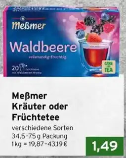 CAP Markt Meßmer Kräuter oder Früchtetee Angebot