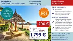ALDI Nord Reisen Sansibar stone town & strandparadies Angebot