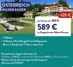 ALDI Nord Reisen Österreich wilder kaiser Angebot