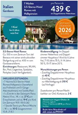 ALDI Nord Reisen Italien Gardasee Angebot