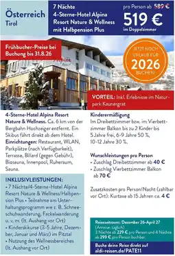 ALDI Nord Reisen Österreich Tirol Angebot