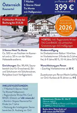 ALDI Nord Reisen Österreich Kaunertal Angebot