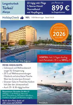ALDI Nord Reisen Langzeiturlaub Türkei/ Alanya Angebot