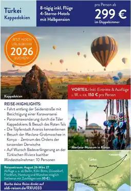 ALDI Nord Reisen Türkei Kappadokien Angebot