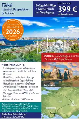 ALDI Nord Reisen Türkei Istanbul, Kappadokien & Antalya Angebot
