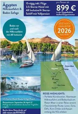 ALDI Nord Reisen Ägypten Nilkreuzfahrt & Baden Safaga Angebot