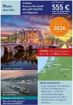 ALDI Nord Reisen Rhein ab/an Köln Angebot