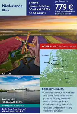 ALDI Nord Reisen Niederlande Rhein Angebot