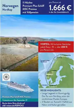 ALDI Nord Reisen Norwegen Nordkap Angebot