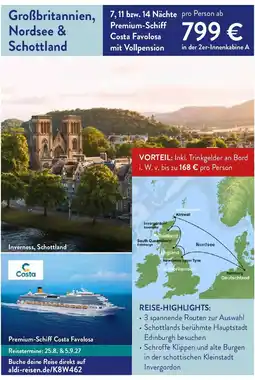 ALDI Nord Reisen Großbritannien, Nordsee & Schottland Angebot