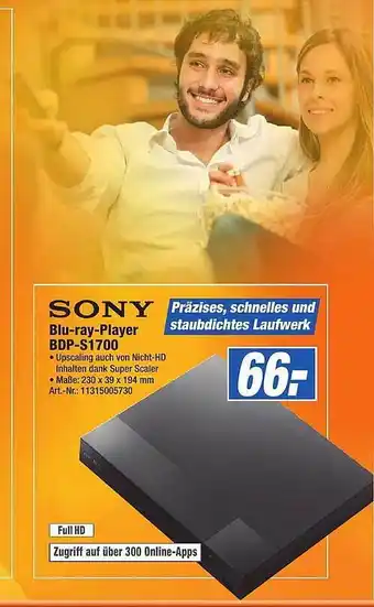 Expert Technomarkt Sony Blu-ray-player Bdp-s1700 Angebot