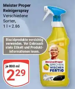 Globus Meister Proper Reinigerspray Angebot