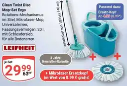 Globus LEIFHEIT Clean Twist Disc Mop-Set Ergo Angebot