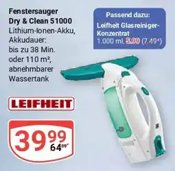 Globus Leifheit Fenstersauger Dry & Clean 51000 Angebot