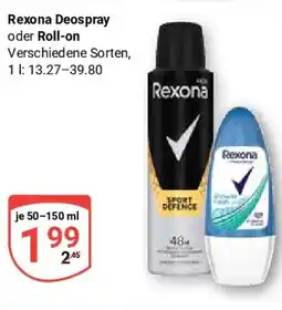 Globus Rexona Deospray oder Roll-on Angebot