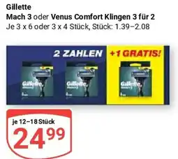 Globus Gillette Mach 3 oder Venus Comfort Klingen 3 für 2 Angebot