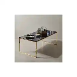 Netto Marken-Discount KADIMA DESIGN RIVA Couchtisch, Metall und Holz, filigrane Beine, schwarze Tischplatte, 120x45x60 cm Angebot