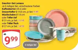 Globus Geschirr-Set Lumaca Kaffeebecher oder Dessertteller Müslischalen oder Teller tief oder Teiler flach Angebot
