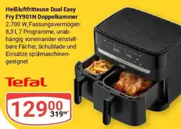Globus Tefal Heißluftfritteuse Dual Easy Fry EY901N Doppelkammer Angebot