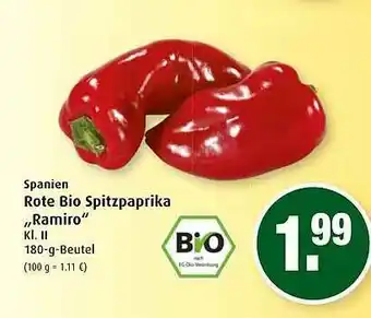 Markant Spanien Rote Bio Spitzpaprika „ramiro” Angebot