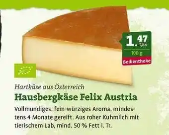 Ebl Naturkost Hartkäse Aus österreich Hausbergkäse Felix Austria Angebot