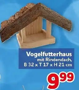 CENTERSHOP Vogelfutterhaus mit Rindendach Angebot