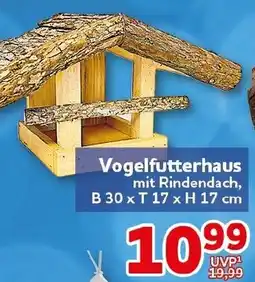 CENTERSHOP Vogelfutterhaus mit Rindendach Angebot