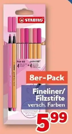 CENTERSHOP STABILO Fineliner/Filzstifte Angebot