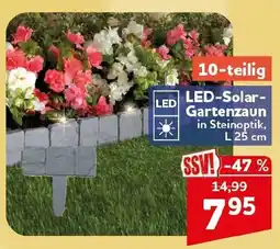 CENTERSHOP LED-Solar-Gartenzaun in Steinoptik Angebot