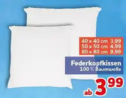 CENTERSHOP Federkopfkissen 100 % Baumwolle Angebot