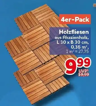 CENTERSHOP Holzfliesen aus Akazienholz Angebot