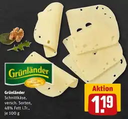 REWE Grünländer Schnittkäse Angebot