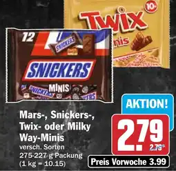 HIT Mars-, Snickers-, Twix- oder Milky Way-Minis Angebot