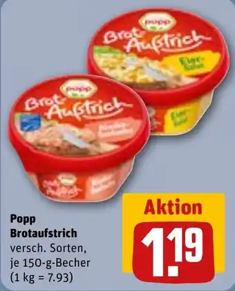 REWE Popp Brotaufstrich Angebot