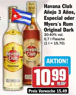 HIT Havana Club Añejo 3 Años, Especial oder Myers's Rum Original Dark Angebot