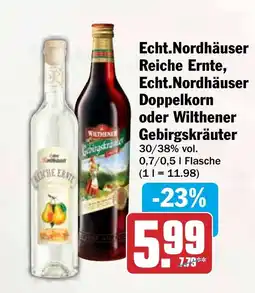 HIT Echt.Nordhäuser Reiche Ernte, Echt.Nordhäuser Doppelkorn oder Wilthener Gebirgskräuter Angebot