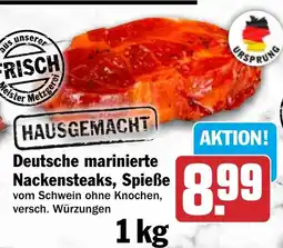 HIT Deutsche marinierte Nackensteaks, Spieße Angebot