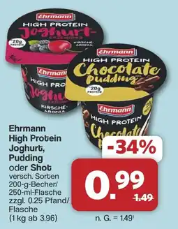 Famila Nord West Ehrmann High Protein Joghurt, Pudding oder Shot Angebot