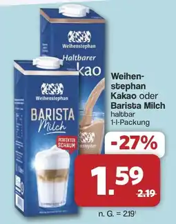 Famila Nord West Weihenstephan Kakao oder Barista Milch Angebot